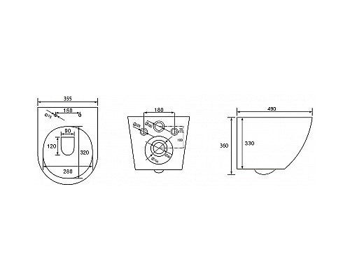 Комплект унитаза с инсталляцией Abber Bequem AC1100-AC0105-AC0120 с сиденьем Микролифт и клавишей смыва Хром