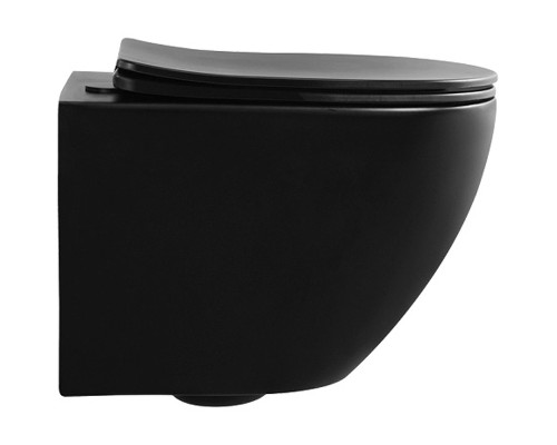 Комплект унитаза с инсталляцией Abber Bequem AC1100MB-AC0105-AC0121MB с сиденьем Микролифт и Черной матовой клавишей смыва