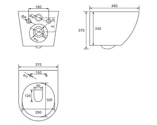 Комплект унитаза с инсталляцией Abber Bequem AC1100MB-AC0105-AC0121MB с сиденьем Микролифт и Черной матовой клавишей смыва