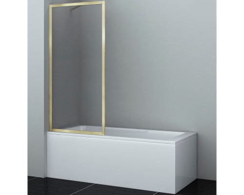 Шторка на ванну WasserKRAFT Abens 80 20W01-80 BG Fixed WasserSchutz профиль Матовое золото стекло прозрачное