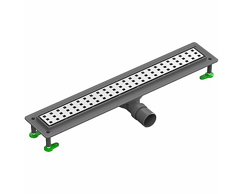 Душевой лоток Ctesi Flow Square 70 BK4024640 с решеткой Хром