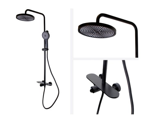 Душевая система Bronze de Luxe Icon 80112CB Черная матовая