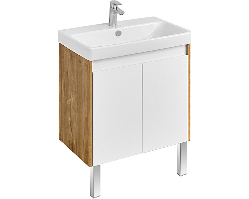 Тумба под раковину Aquaton Сканди Doors 70 1A278901SDZ90 Белый глянец Дуб рустикальный