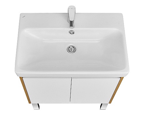 Тумба под раковину Aquaton Сканди Doors 70 1A278901SDZ90 Белый глянец Дуб рустикальный