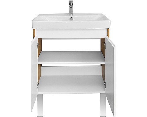 Тумба под раковину Aquaton Сканди Doors 70 1A278901SDZ90 Белый глянец Дуб рустикальный