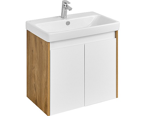 Тумба под раковину Aquaton Сканди Doors 70 1A278901SDZ90 Белый глянец Дуб рустикальный