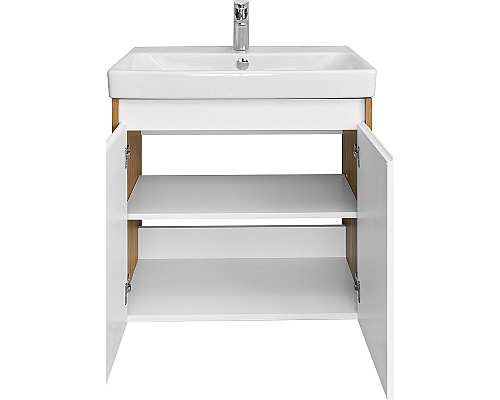 Тумба под раковину Aquaton Сканди Doors 70 1A278901SDZ90 Белый глянец Дуб рустикальный