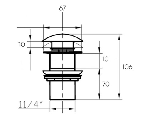 Донный клапан Bronze de Luxe 1001MB click-clack Медь