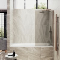 Шторка на ванну Maybah Glass 300x1400 в широком профиле Бронза стекло бронзовое матовое