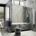 Шторка на ванну Maybah Glass 300x1400 в широком профиле Белый стекло сатиновое