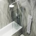 Шторка на ванну Maybah Glass 300x1400 в широком профиле Белый стекло сатиновое