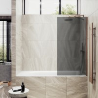 Шторка на ванну Maybah Glass 300x1400 в широком профиле Бронза стекло графитовое матовое