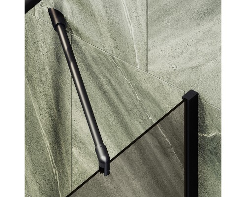 Шторка на ванну Maybah Glass MGV-68-6ш 600x1400 в широком профиле Черный стекло бронзовое