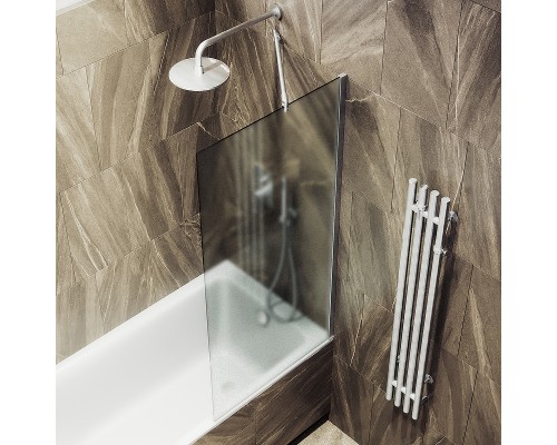 Шторка на ванну Maybah Glass MGV-92-5ш 600x1400 в широком профиле Хром матовый стекло сатиновое