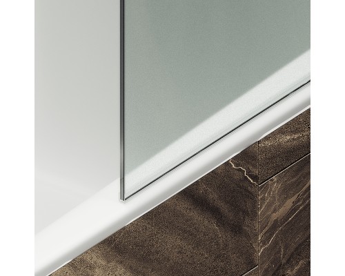 Шторка на ванну Maybah Glass MGV-92-5ш 600x1400 в широком профиле Хром матовый стекло сатиновое