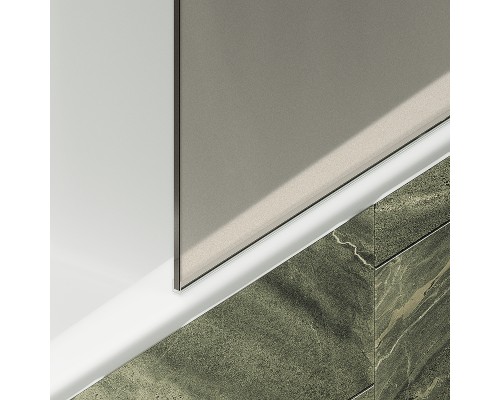 Шторка на ванну Maybah Glass MGV-77-6ш 900x1400 в широком профиле Черный стекло бронзовое матовое