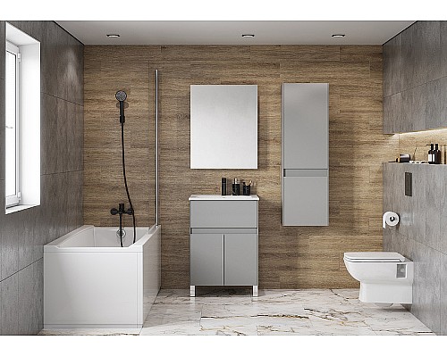 Шкаф пенал Aquaton Форест 40 1A278603FR4D0 Туманный серый