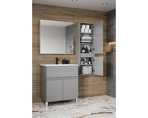 Шкаф пенал Aquaton Форест 40 1A278603FR4D0 Туманный серый