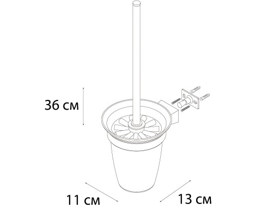 Ершик для унитаза Fixsen Trend Graphite FX-98013 Черный графит