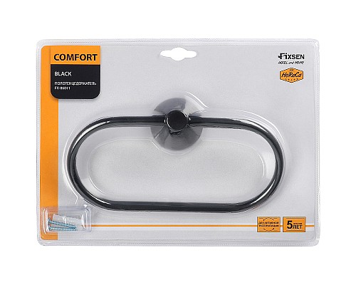Кольцо для полотенец Fixsen Comfort Black FX-86011 Черное матовое