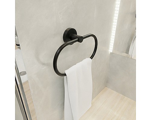 Кольцо для полотенец Fixsen Comfort Black FX-86011 Черное матовое