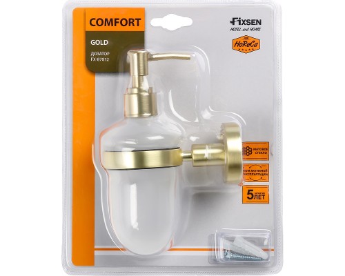 Дозатор для жидкого мыла Fixsen Comfort Gold FX-87012 Золото матовое
