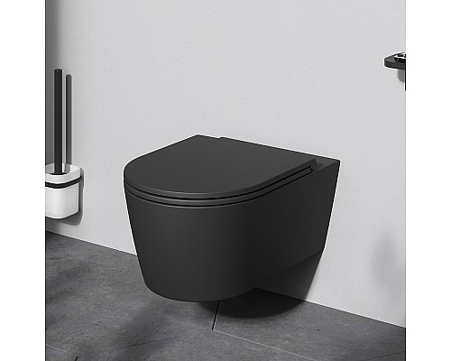 Унитаз AM.PM Func FlashClean C8F1701MBSC подвесной Черный матовый с сиденьем Микролифт