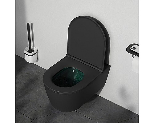 Унитаз AM.PM Func FlashClean C8F1701MBSC подвесной Черный матовый с сиденьем Микролифт