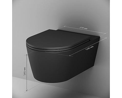 Унитаз AM.PM Func FlashClean C8F1701MBSC подвесной Черный матовый с сиденьем Микролифт