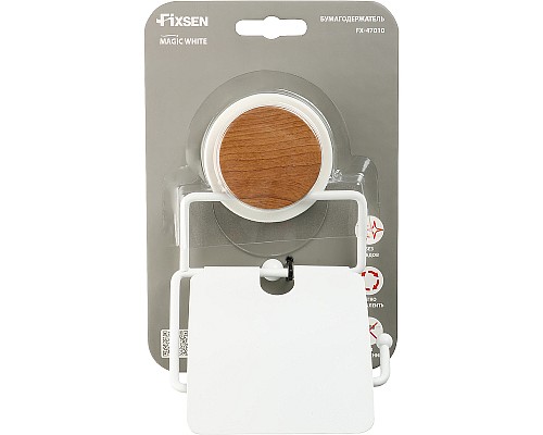 Держатель туалетной бумаги Fixsen Magic White FX-47010 с крышкой Белый матовый