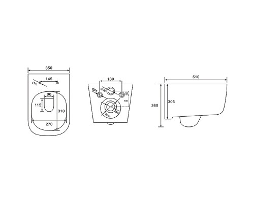 Унитаз Aquatek Лугано AQ2002-00 подвесной с сиденьем Микролифт