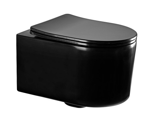 Унитаз Aquatek Мия AQ2004-MB подвесной Черный матовый с сиденьем Микролифт