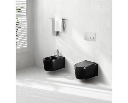 Унитаз Aquatek Мия AQ2004-MB подвесной Черный матовый с сиденьем Микролифт