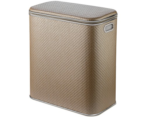 Корзина для белья Geralis PLH-M Punto Бежевая, кант Хром, малая