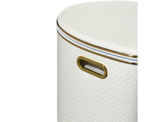 Корзина для белья Geralis PWG-O Punto Белая, кант Золото, полукруглая