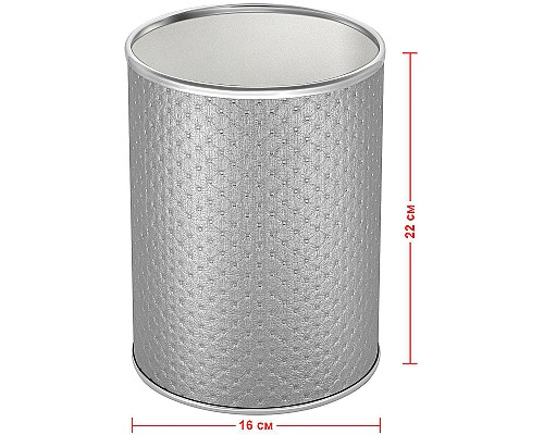 Ведро для мусора Geralis M-PHH-B Punto Серебро, кант Хром, 3 л