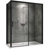 Душевой уголок Abber Komfort 120х100 профиль Черный стекло прозрачное