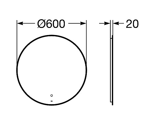 Зеркало Roca Luna 60 ZRU9307557 с подсветкой с сенсорным выключателем