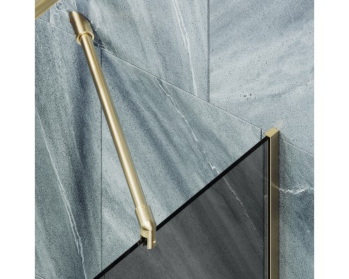 Шторка на ванну Maybah Glass MGV-146-3у 640x1400 в узком профиле Золото стекло графитовое