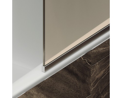 Шторка на ванну Maybah Glass MGV-69-5у 700x1400 в узком профиле Хром матовый стекло бронзовое