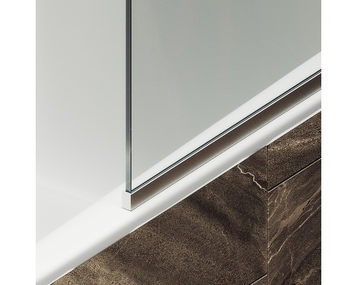 Шторка на ванну Maybah Glass MGV-61-5у 500x1400 в узком профиле Хром матовый стекло прозрачное