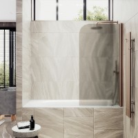 Шторка на ванну Maybah Glass 500x1400 поворотная на монопетле Бронза стекло бронзовое матовое