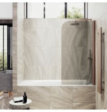 Шторка на ванну Maybah Glass 500x1400 поворотная на монопетле Бронза стекло бронзовое матовое
