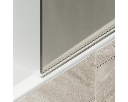 Шторка на ванну Maybah Glass 500x1400 поворотная на монопетле Бронза стекло бронзовое матовое