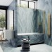 Шторка на ванну Maybah Glass 500x1400 поворотная на монопетле Золото стекло сатиновое