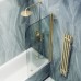 Шторка на ванну Maybah Glass 500x1400 поворотная на монопетле Золото стекло сатиновое