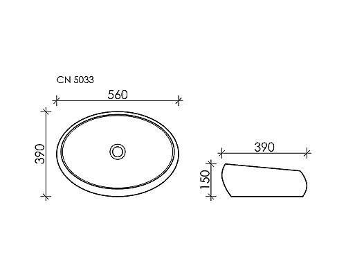 Раковина-чаша Ceramicanova Element 56 CN5033 Белая