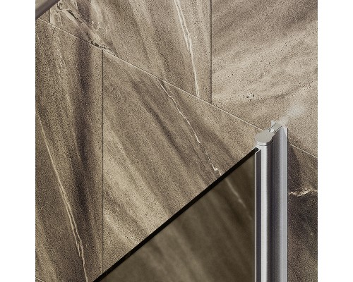 Шторка на ванну Maybah Glass MGV-612-5 600x1400 поворотная на монопетле Хром матовый стекло бронзовое матовое