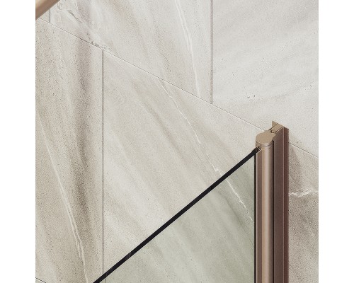 Шторка на ванну Maybah Glass MGV-599-2 700x1400 поворотная на монопетле Бронза стекло прозрачное