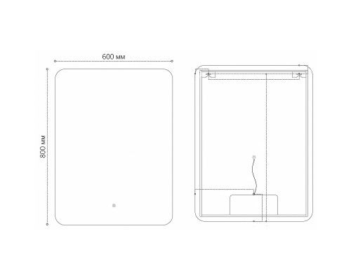 Зеркало Grossman Elegans-промо 60 1760801 с подсветкой с сенсорным выключателем